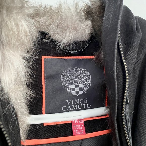 Vince Camuto Black Fur Mid-Length Jacket - Picture 4 of 4